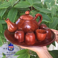 缅甸花梨木茶壶大果紫檀茶具木雕摆件红木茶杯木质果盘必备包邮