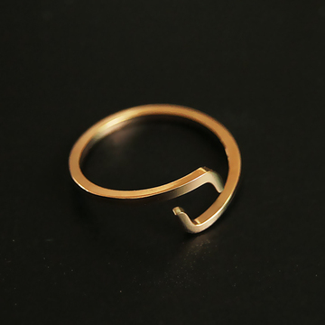 星座彩金戒指 女 钛钢 开口可调节 双子座指环 玫瑰金18K戒指 潮