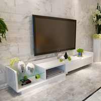 简约现代白色钢化玻璃电视机柜小户型钢琴烤漆伸缩电视柜套装地柜