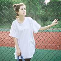 2016夏季新款日系森女小清新全纯棉宽松文艺学院中长短袖T恤