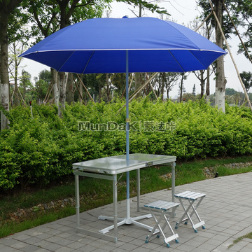 户外折叠桌椅折叠桌带伞套装便携式铝合金桌椅组合摆摊展业广告桌
