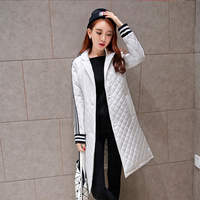 2015潮韩版冬季羽绒棉服女中长款修身西装领显瘦外套小菱形大衣