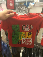 【可卡】GAP奥莱正品 小童城市徽标假两件长袖T恤984817 原129
