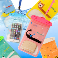 卡通iPhone6plus触屏透明手机防水袋苹果挂脖水下拍照潜水包邮