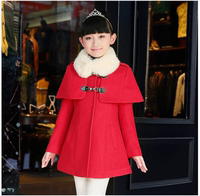 新款韩版童装女童呢子大衣冬装保暖中大儿童羊毛呢子外套加厚夹棉