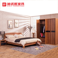 迪诺雅卧室家具四件套装1.8米双人床衣柜床头柜组合家具现货包邮