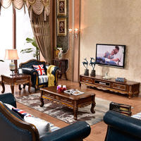 欧式现代简约大理石中式茶几电视柜组合小户型客厅实木功夫茶桌