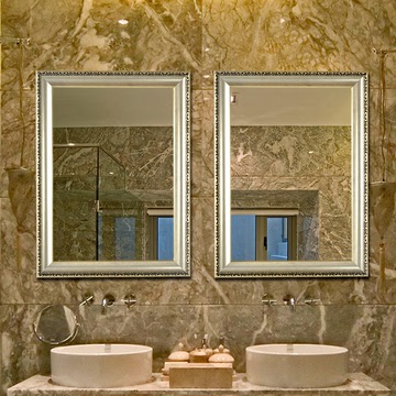 众想 浴室镜卫浴镜欧式镜子 带框台盆镜子卫生间镜子壁挂装饰镜子
