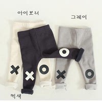 独家定制韩国冬装婴儿男女童装纯棉加绒加厚保暖XO可开裆打底裤
