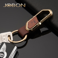 jobon中邦汽车钥匙扣 男士女金属腰挂韩国创意礼物真皮钥匙链正品