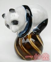 包邮宜昌彩陶出口老工艺品名家陶瓷器雕塑熊猫动物摆件收藏装饰品