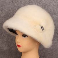 2015冬季新款女士整张水貂皮帽子水貂毛护耳整貂帽子女款皮草帽子