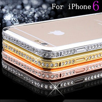 iphone6镶钻金属边框 苹果6手机边框 金属水钻全包边外壳新款韩版