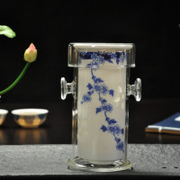 玻璃青花玲珑镂空整套茶具双耳泡茶器茶壶茶杯陶瓷功夫茶具红绿茶