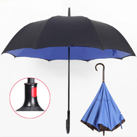创意免持式反向伞女雨伞长柄男士商务伞双层晴雨伞广告伞定制LOGO