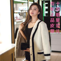 韩版新款时尚特价羊毛整皮羊剪绒长袖皮草外套大衣女保暖中长款