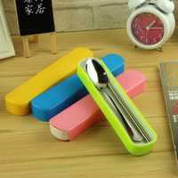 优质不锈钢便携餐具 勺子 筷子两件套 学生创意旅行餐具套装 包邮