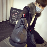 冬季男士皮鞋韩版权志龙同款布洛克复古雕花低帮潮鞋潮男休闲皮鞋