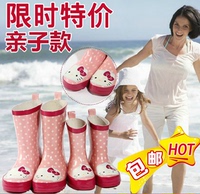 冬季新款雨鞋女韩国女士中筒雨靴时尚防滑水鞋亲子粉色猫套鞋包邮