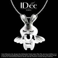 法国IDee925银项链女情侣天使翅膀兔子吊坠创意时尚生日礼物女友