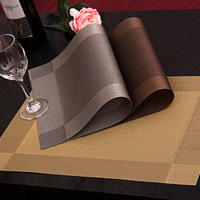 欧式PVC餐垫 对角双色防滑耐热餐桌垫 隔热碗盘垫 防水西餐垫