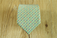 绿色几何桑蚕丝真丝自绑领带商务领带原创手工定制领带+bv.c.n140