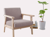 舒韵尚典日式小户型木扶手沙发 三人单人简约现代时尚布艺沙发