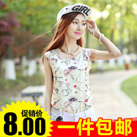 2015夏季韩国版新款性感T恤女士圆领无袖上衣时尚百搭打底小背心
