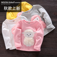 6个月0-1-2岁女宝宝长袖T恤圆领上衣韩版女纯棉打底衫2015春秋装