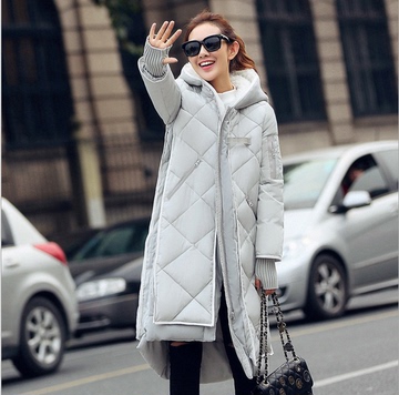 2015冬季新款棉衣女长款加厚羊羔毛韩版时尚宽松羽绒棉衣外套女