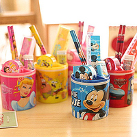 创意迪士尼卡通文具套装 可爱笔筒装 学生用品组合幼儿园奖品礼物