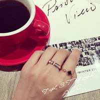 韩国代购 经典18k玫瑰金钛钢四叶草开口戒指指环食指贝壳戒指指环