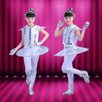 新款儿童机器人表演服小荷风采舞蹈服幼儿太空服元旦环保演出服女