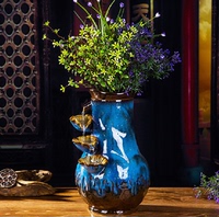 陶瓷流水摆件喷泉加湿器客厅招财桌面装饰花瓶简约创意工艺摆件64