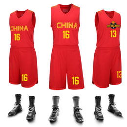 中国男篮球服套装男女夏季运动篮球衣训练比赛服DIY定制团购队服