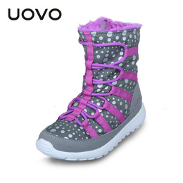 UOVO女童棉靴2015冬季新款儿童靴子潮中大童冬季童鞋雪地保暖冬靴