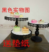 欧式铁艺高脚蛋糕架黑色婚庆道具甜品台点心架蛋糕架西点展示托盘