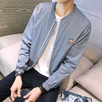 2016秋季男装休闲夹克 潮流男士韩版立领小外套青年修身上衣