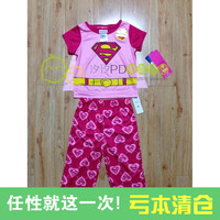 【现货】美国代购AME婴幼儿童宝宝睡衣裤女超人带斗篷披肩两件套