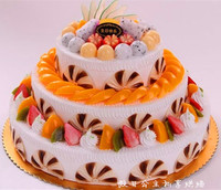 生日蛋糕全国配送，武汉私房蛋糕订制 三层水果蛋糕