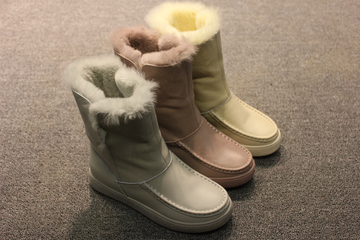 漂亮女孩2015年冬款皮鞋舒适羊毛雪地靴牛皮正品短靴女鞋B670