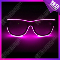 促销 新款半框雷朋发光眼镜 舞会装饰EL发光眼镜 LED冷光音乐眼镜