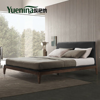 悦尼纳 北欧简约实木床双人床1.8米 1.5米床软靠全实木床现代简约