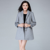 2016秋冬新款韩版女装修身显瘦时尚毛呢大衣中长款羊毛呢外套女