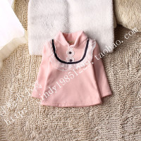 2015秋冬新款1-3岁女宝长袖加绒上衣婴幼儿童装半高领保暖打底衫