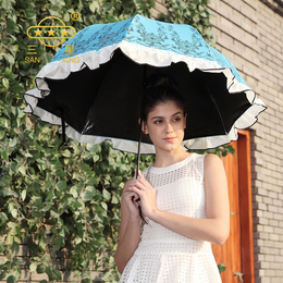 晴雨伞创意折叠伞女遮阳伞超强防晒太阳伞防紫外线黑胶防晒伞