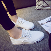 夏季透气低帮平底女帆布鞋韩版小白鞋学生跑步运动鞋球鞋简单布鞋
