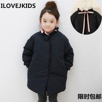韩国童装女童中长款宝宝棉服2015冬装新款中大童加厚保暖棉衣外套
