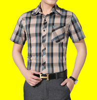 2015夏季新款免烫短袖衬衫韩版商务休闲男装修身衬衣