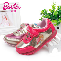 芭比Barbie儿童运动鞋2015秋款 闪灯女童户外鞋铆钉中小童休闲鞋